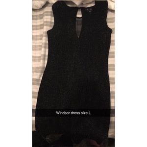 Windsor body-con sparkle black dress